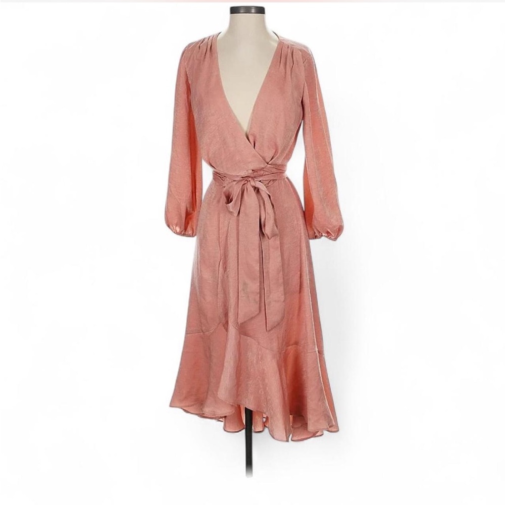 Gal Meets Glam Wrap Midi Cocktail Dress